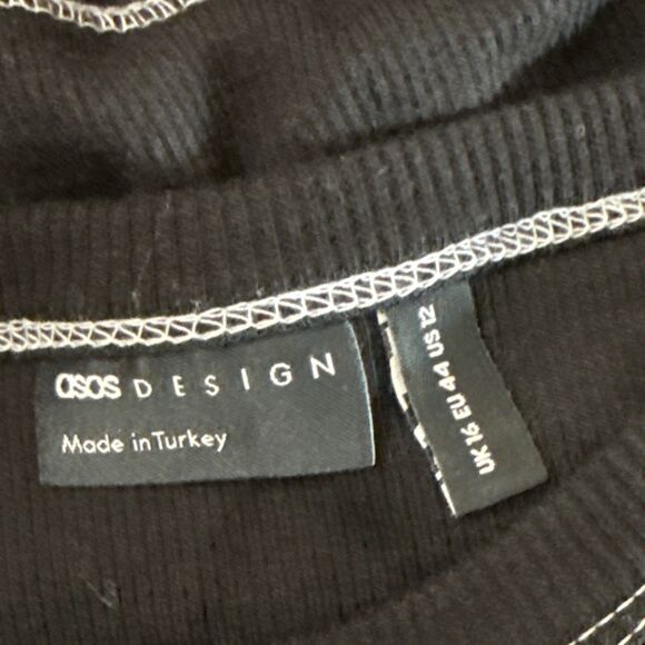 OSOS Design Maxi Dress Sz US12. Black Sleeveless Summer Boho Cotton Stretch - Picture 9 of 12